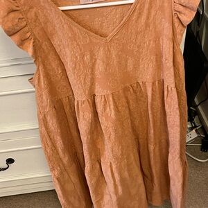 Ces Femme Terracotta Lace Dress Medium